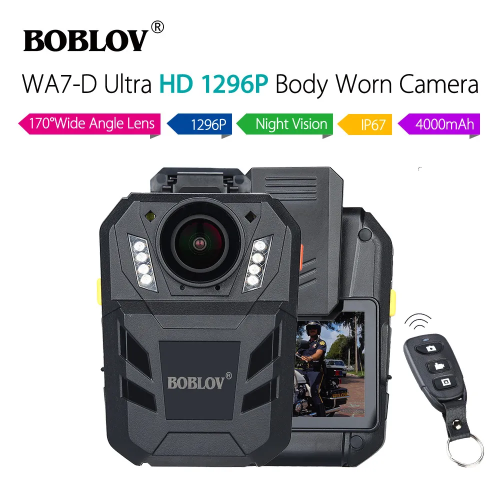  BOBLOV WA7-D Mini Camera 32GB HD 1296P Wearable Camera IR Video Recorder Security Cam Remote Contro