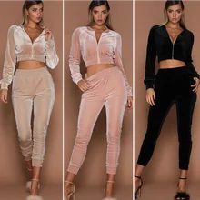 Ensemble deux pièces décontracté pour femmes, survêtement d'entraînement, tenue de Sport, manches longues, veste à fermeture éclair, taille haute, pantalons assortis, grande taille 