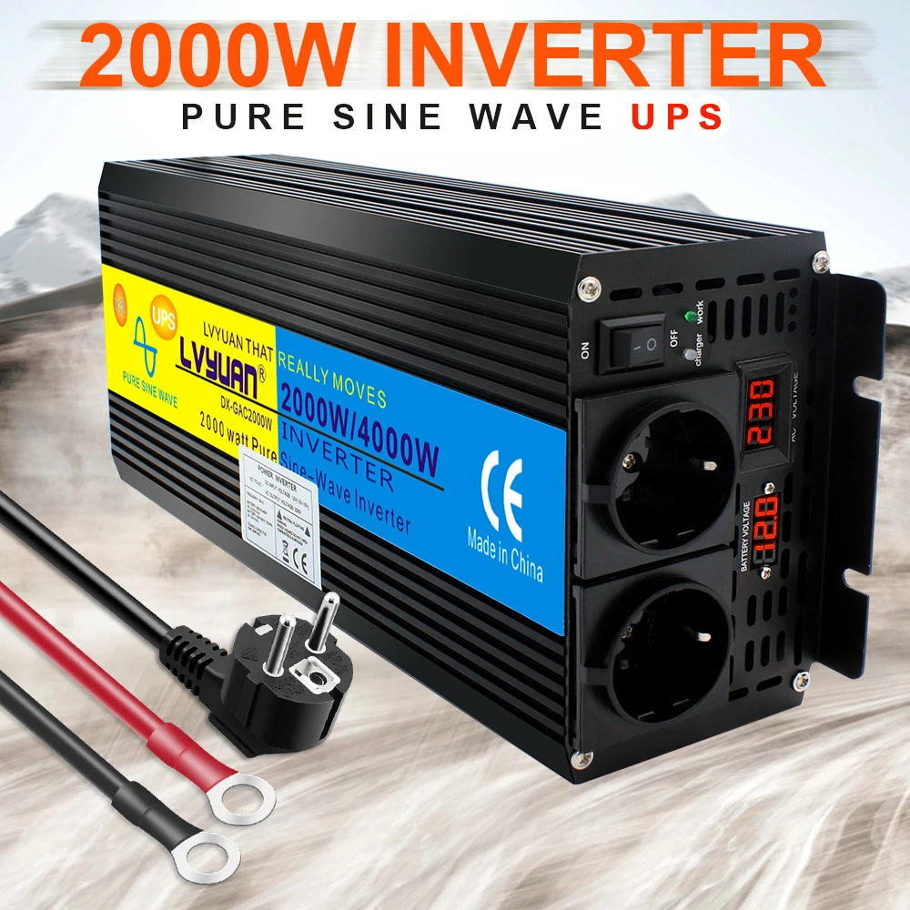 12v to 110v Power Inverter+Charger & UPS New 1000W Watts 2000W peak 