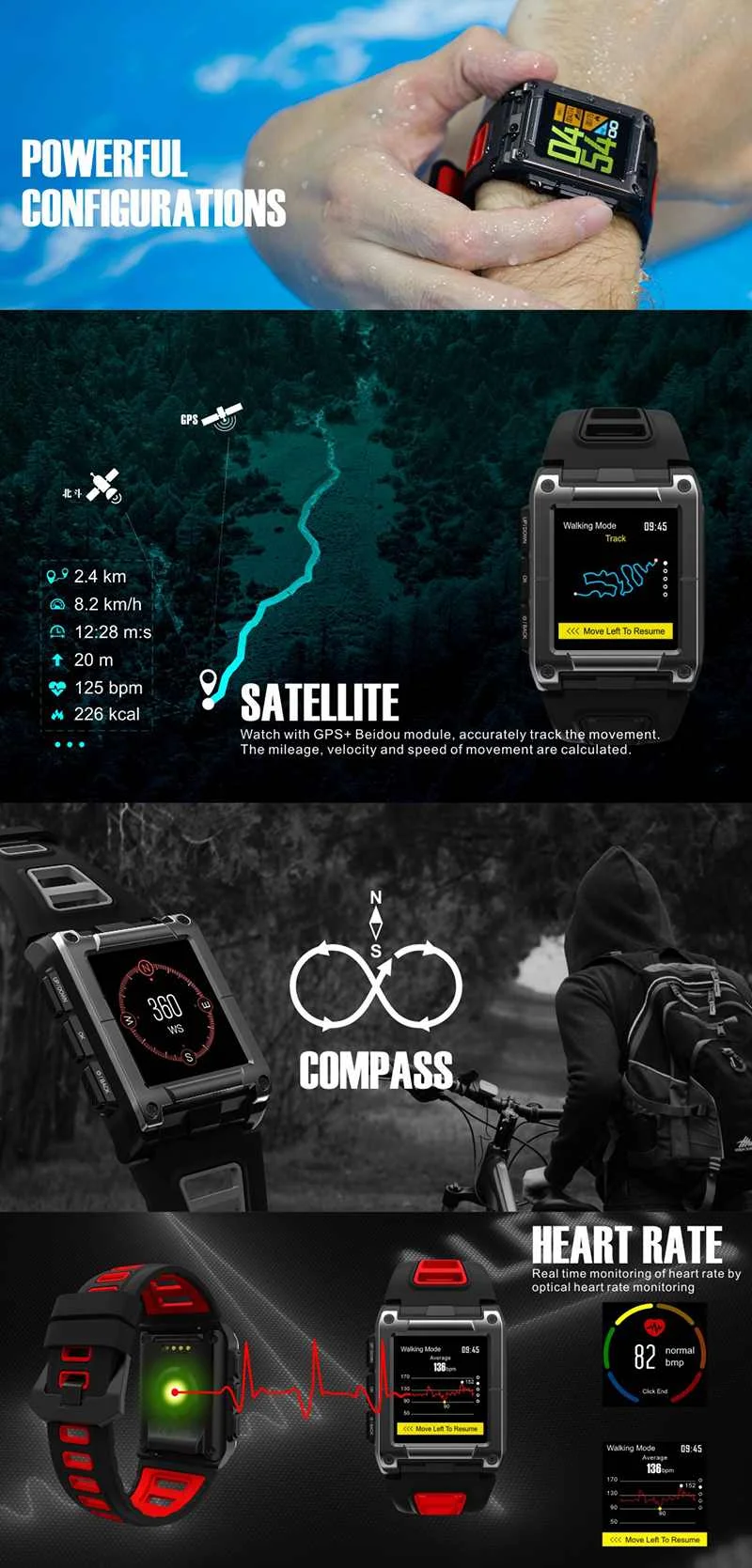 S929 gps умный Браслет для плавания спортивные Смарт-часы IP68 Водонепроницаемый фитнес-трекер Секундомер Монитор сердечного ритма Smartwatch