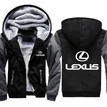 

Hoodies Men Lexus Car Logo Print Jacket Mens Hoodies Casual Winter Thicken Warm Fleece cotton Zipper Raglan Coat Male Tracksuits