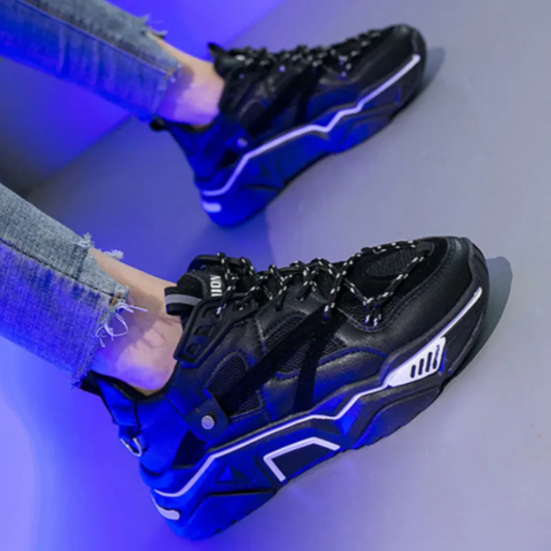 Women Sneakers White Fashion Retro Platform Running Shoes Lady summer footwear Breathable zapatillas de mujer N4-13