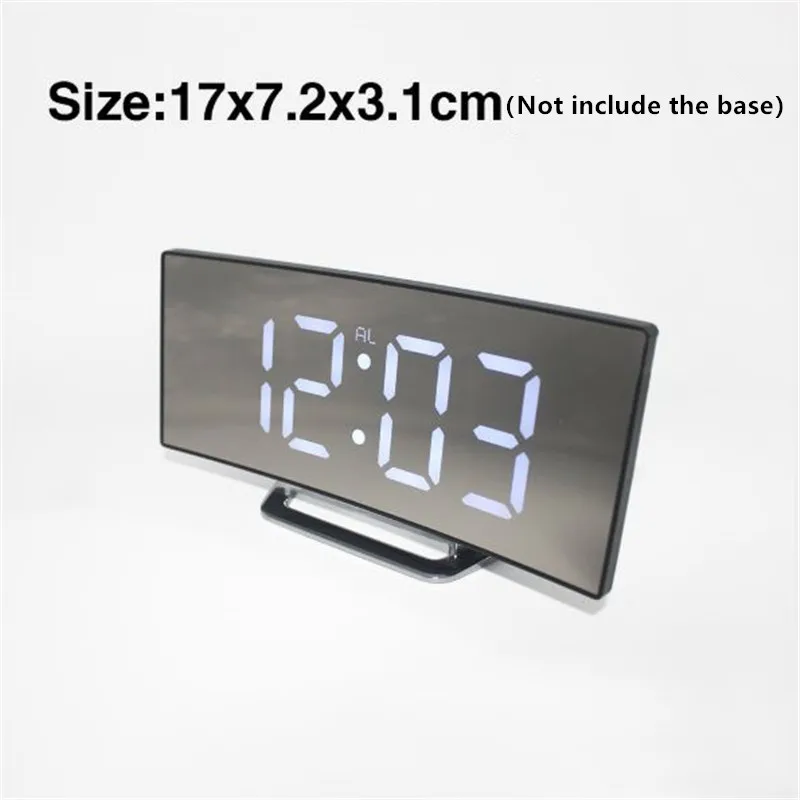  Digital Alarm Clock LED Mirror Clock Multifunction Snooze Display Time Night LCD Light Table Deskto