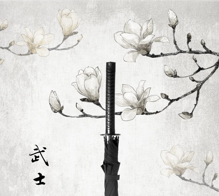 Творческий длинная ручка большой Ветрозащитный Зонт-самурайский меч японский ниндзя-как солнцезащитный Зонт с прямой ручкой ложки с длинной ручкой