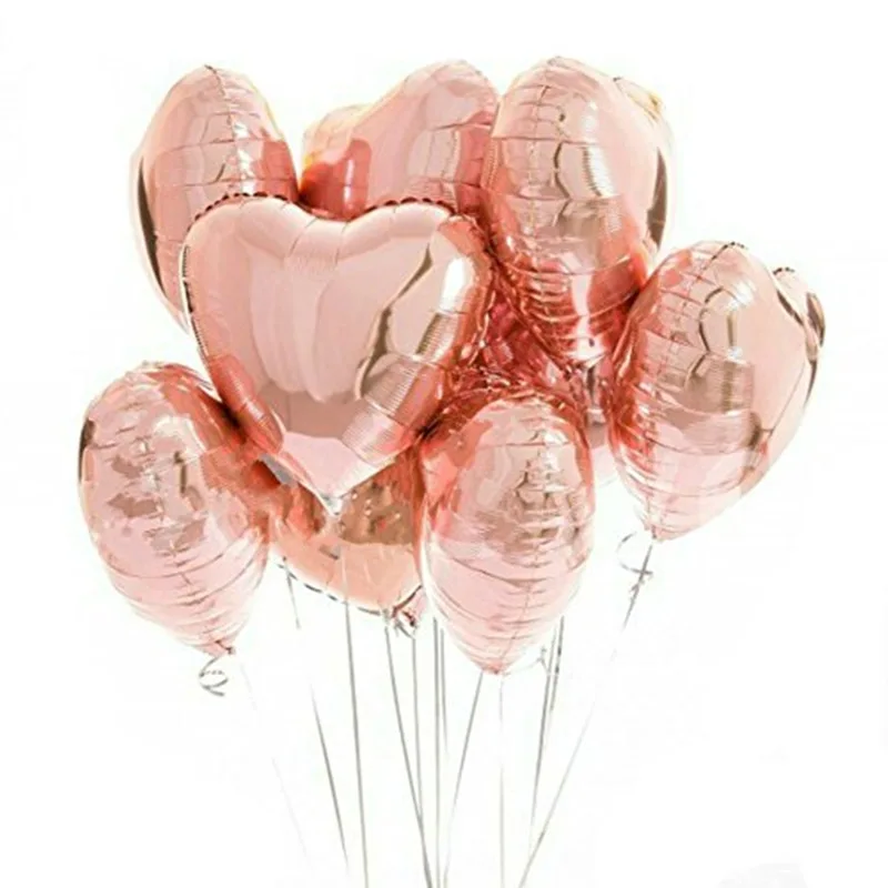 10pcs_18inch_Rose_Gold_Red_Pink_Love_Foil_Heart_Helium_Balloons_Wedding_Birthday_Party_Balloons_Vale