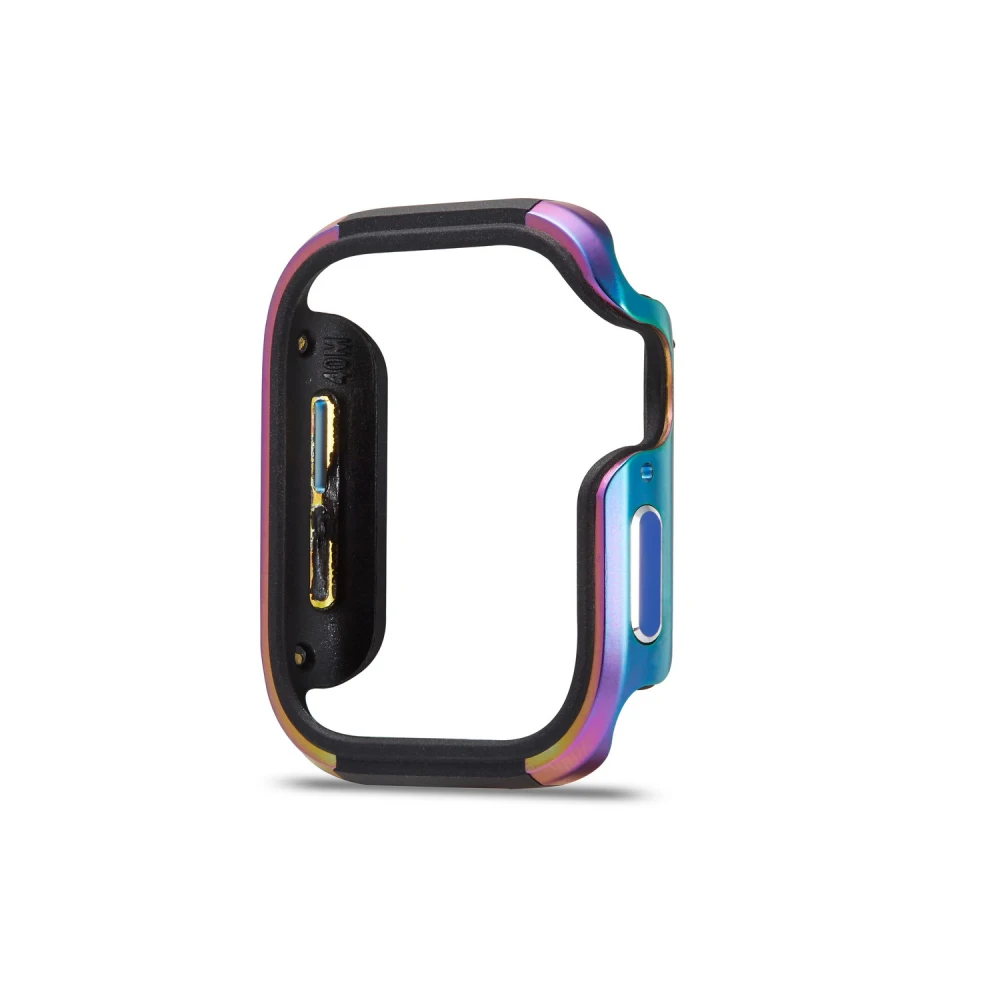 Силиконовый+ металлический чехол из алюминиевого сплава для Apple Watch 4, 5, 40 мм, 44 мм, защитный бампер для iWatch 5, 4, 40, 44 мм, корпус - Цвет: Colorful