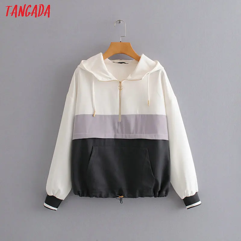 

angada women thin hooded bomber jacket gray female long sleeve zipper ladies oversized jackets outwear HY183