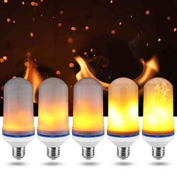 

E27 LED Flame Effect Fire Light Bulb Flickering Emulation 4 Modes LED Flame Lamp 1200K~1400K AC85V~265V