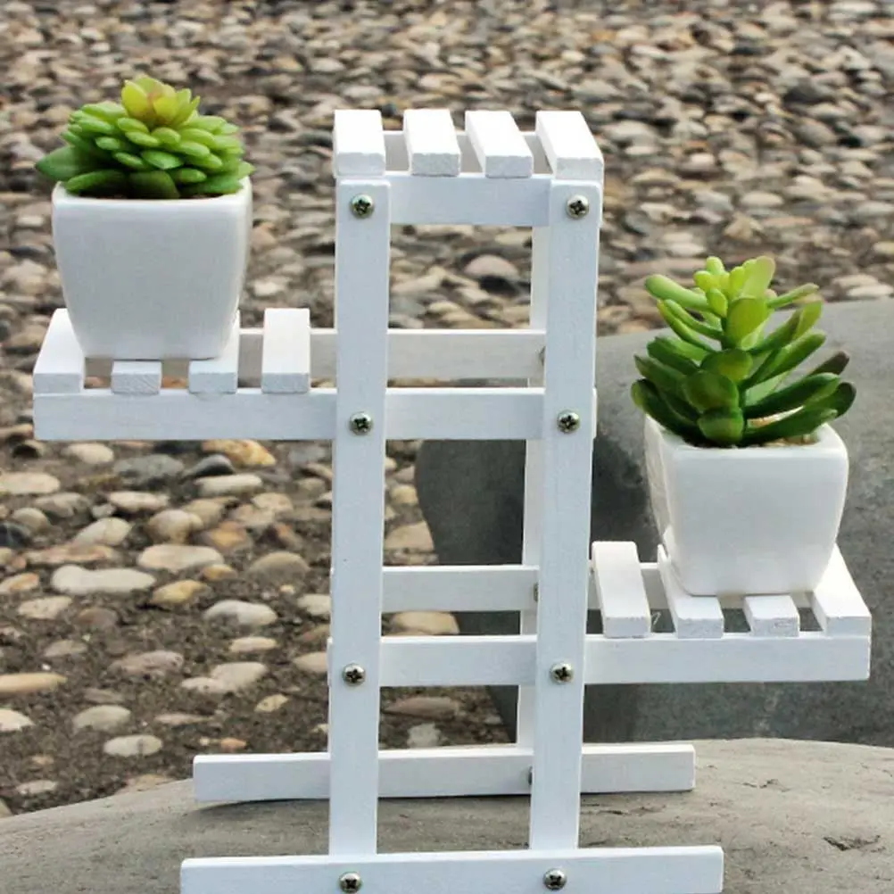 1pc Wooden Storage Rack Flower Pot Rack Stand Holder Household Green Plants Potted Plant Flower Holder For Home Garden Decor