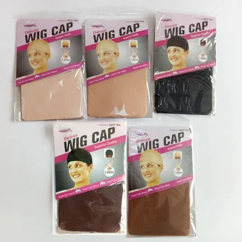 

24 pieces Brown color Hair Mesh Wig Wig Cap Hair net Weaving Cap Stretchable Elastic Hair Net 6 color 2 Pieces/PACK
