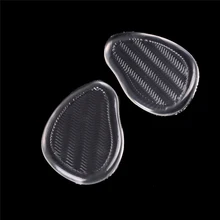 3 Pairs = 6 個女性シリコーンゲルインソール高ヒールスリップインソール前足パッド透明インソールクリスタルの靴パッドソール(China)