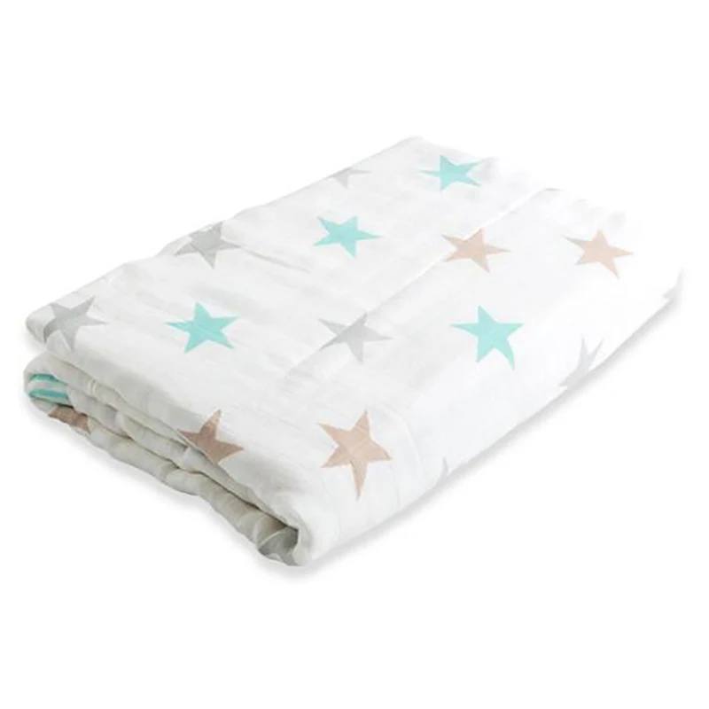 Cotton Bath Towel for Baby Swaddle Blanket for Stroller Star Newborn Muslin Blanket 6 Layer Comfortable Sleeping Outdoor BMT077