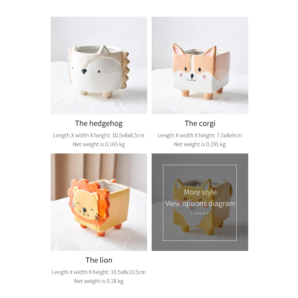 Цветочный горшок с милыми животными керамическая ваза для суккулентов растений