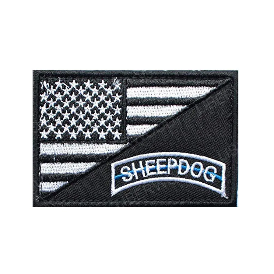 USA American Flag Sheepdog Tactical US Army Morale Insignia Bordada Patch ES