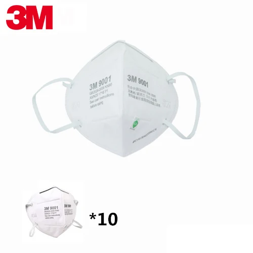 10PCS 9001 10 шт./пакет 3 м 9001 9002 пыли маска Респиратор маска шлифовальный порошковый респиратор против дымки-доказательство PM2.5 маска - Цвет: 10PCS 9001
