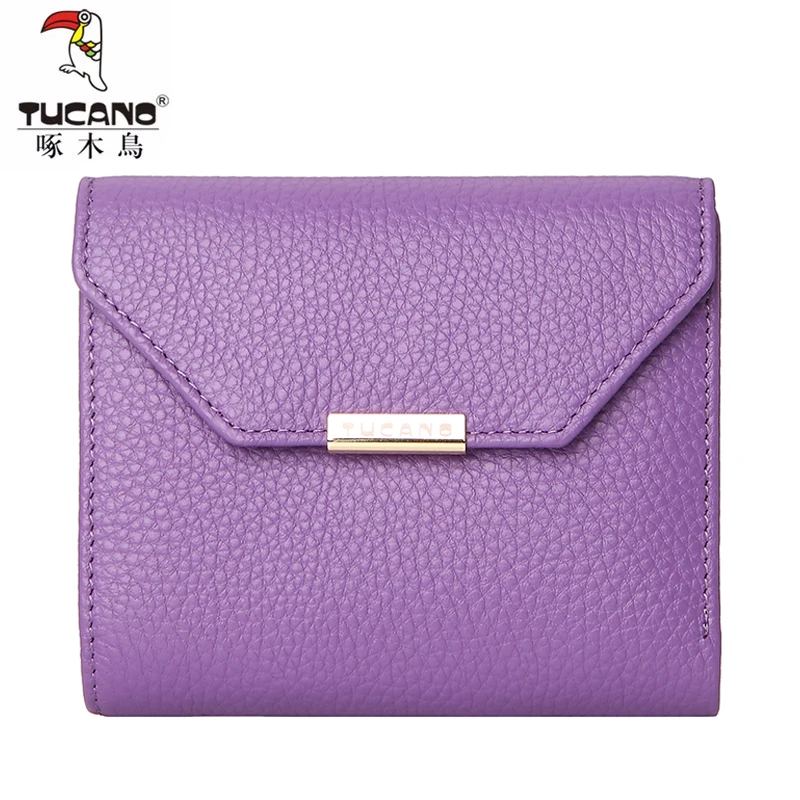 

TUCANO/2019 the New Genuine Leather Tri-fold Small Square Package Short Ladies Wallet