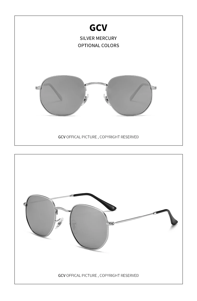 Classic Retro Hexagon Sunglasses Metal Frame Polarised Eyewear_voghion.com