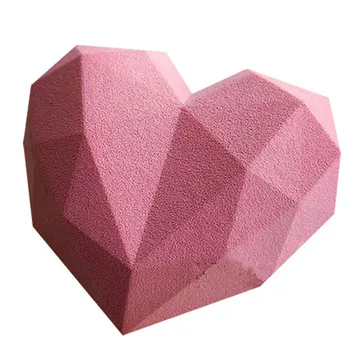 

3D Diamond Love Heart Silicone Fondant Cake Mould Mousse Chocolate Baking Mould Handmade Soap Craft Mould Cake Decorating Tools