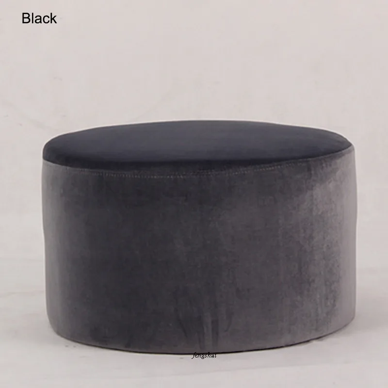 Нордический дом круглый байковый маленький диван стул обеденный стул гостиная стул магазин одежды Спальня Кабинет декор для стульев - Цвет: Black 45X35CM