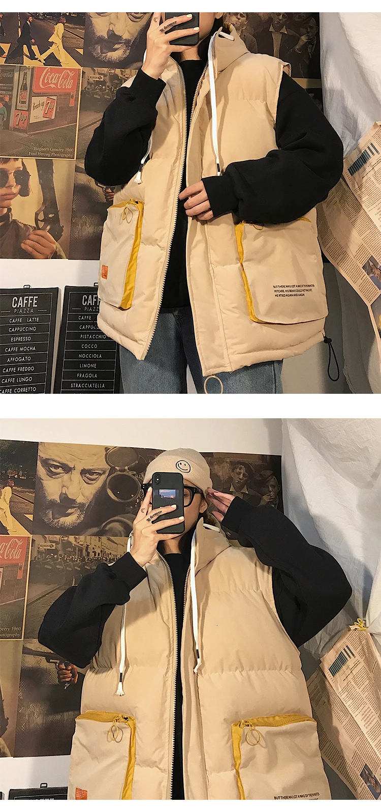 Зимний пуховый жилет, мужской теплый мягкий модный большой карман, куртка-жилет с капюшоном, Мужская Уличная одежда, Свободный жилет, пальто, мужская верхняя одежда, M-5XL