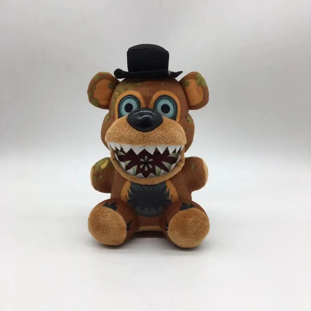 1pcs 18cm FNAF Freddy Bear Stuffed Plush Toys Five Nights at Freddy's Nightmare Freddy Bear Plush Toy Doll for Children