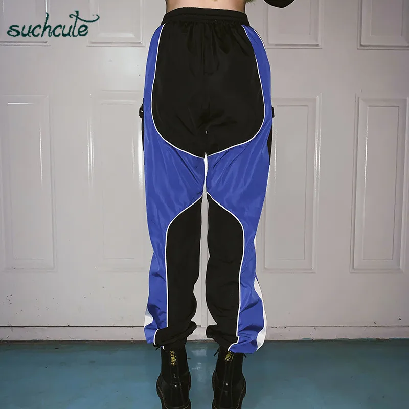 SUCHCUTE женские шаровары, лоскутные свитшоты, облегающие панковские штаны, повседневные уличные готика, Харадзюку, женские джоггеры