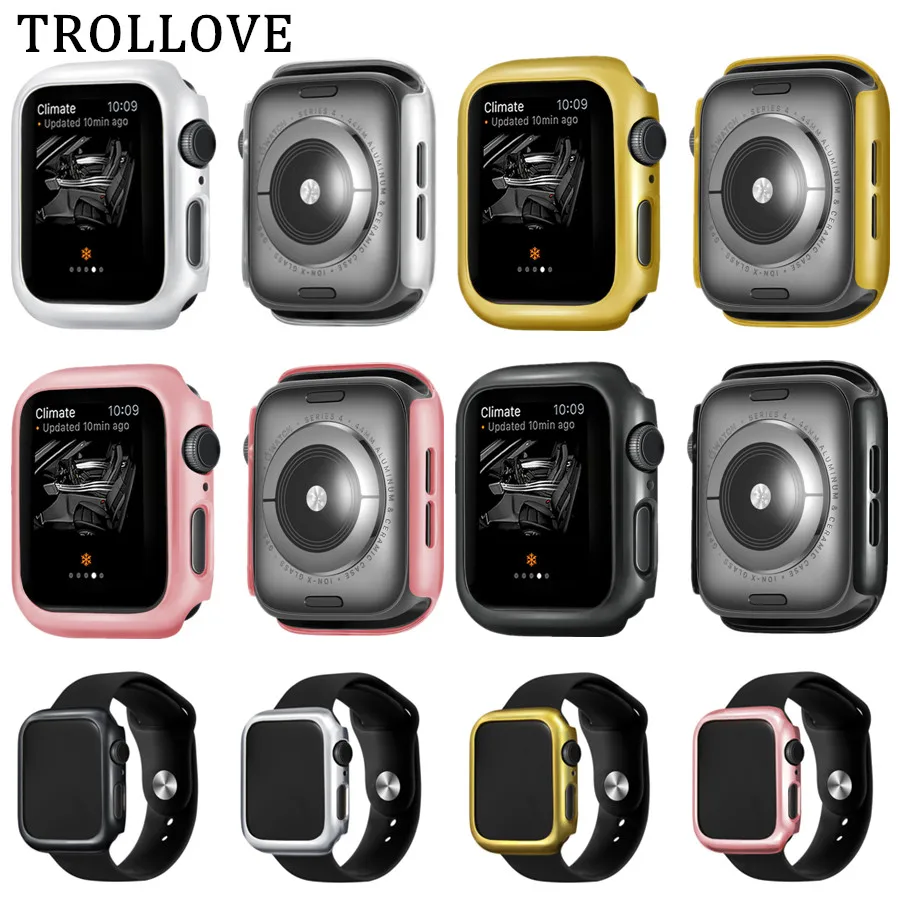 Ультра тонкий бампер для Apple Watch Series 4 40 мм 44 мм PC чехол тонкий чехол для iWatch 5 защитная пластиковая рамка 40 44 мм ремешок
