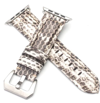 

Python Leather Watchband For Apple Watch Bands 44mm 40mm 38mm 42mm for Apple Watch Strap Series 4 3 2 1 iWatch Bracelet Men