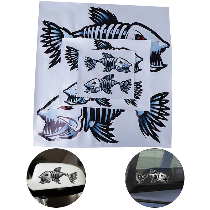 2 шт./компл. графика автомобиля забавные наклейки скелет рыбы кости виниловая