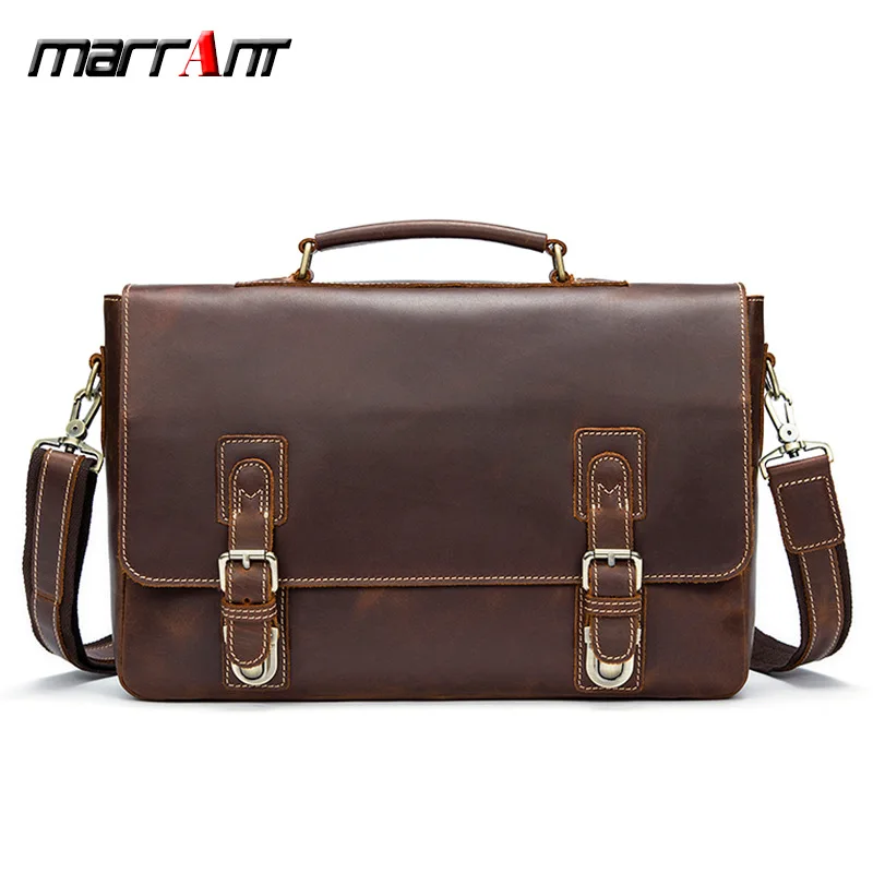 

Men's Messenger Bag Leather European and American Fashion Retro Men's Shoulder Bag Briefcase Leather Men's Bag Tide