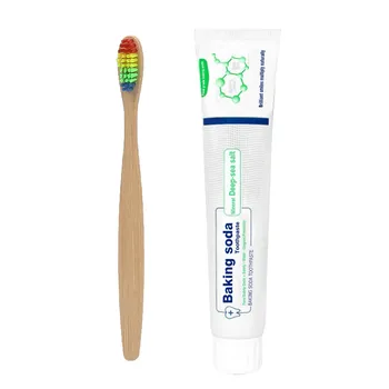 

Fashion Teeth Whitening Oral Hygiene Stains Removing Stain Removal Whitening Toothpaste Fight Bleeding Gums+Rainbow Toothbrush
