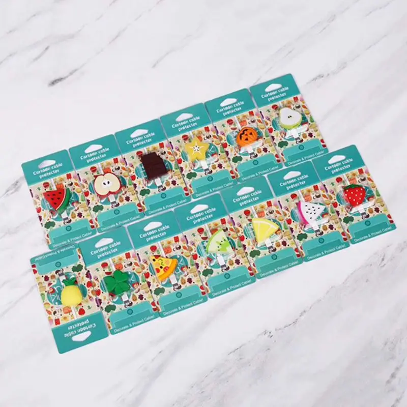

Cute Fruit Pattern USB Cable Protector Soft Silicone Charger Wire Holder Organizer Protection for iPhone Smart Phone Connector A