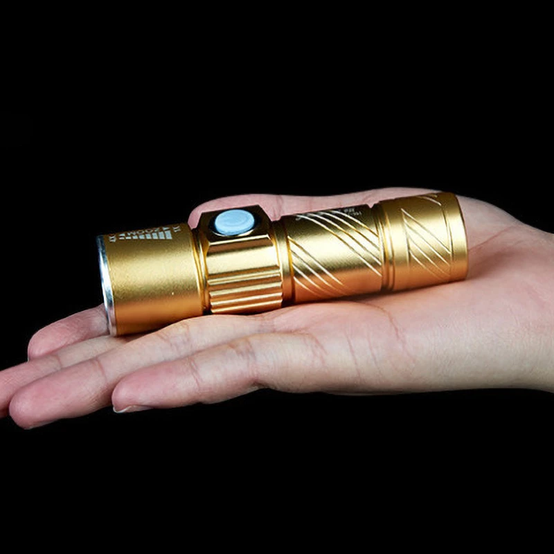 Профессиональный USB фонарик с мигалкой Аккумуляторный Мини Миниатюрный карманный свет портативный Открытый фонарик водонепроницаемый