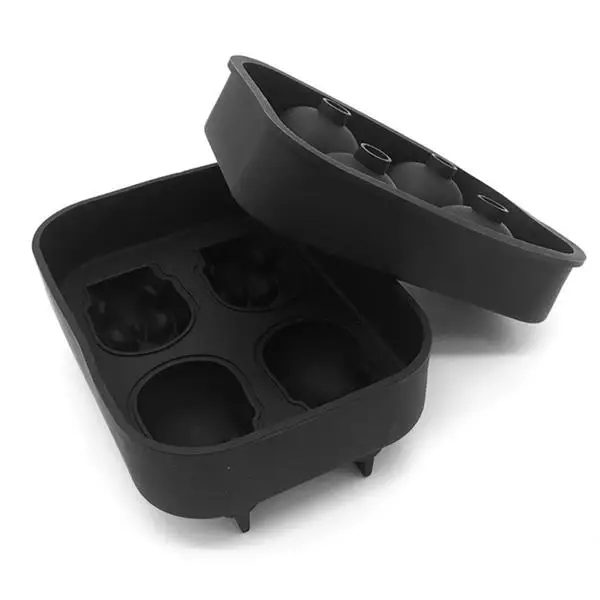 B 4-полость виски со льдом решетки льда производитель кубиков 3D Череп силиконовый формочка Хо Применение держать Применение Кухня камень Islande быстрого охлаждения - Цвет: B
