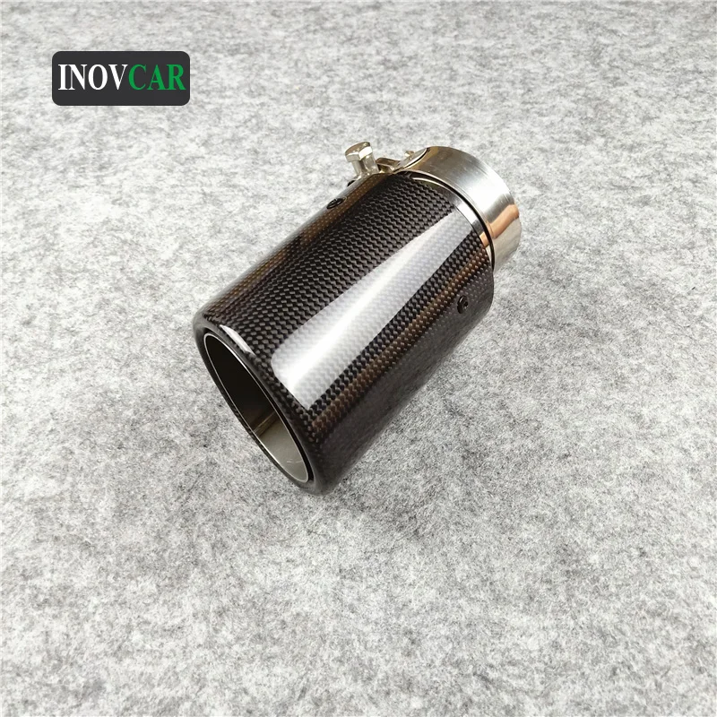 1 Pezzo In Fibra Di Carbonio Lucida Singola Per Akrapovic Sistema Di Scarico Posteriore Per Auto Terminale Di Scarico Marmitta Universale Automatica