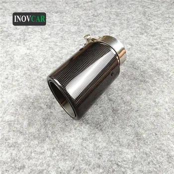 

1 Piece Single Glossy Carbon Fiber Car Back System Exhaust Tailtip Auto Universal Muffler Exhaust Pipes