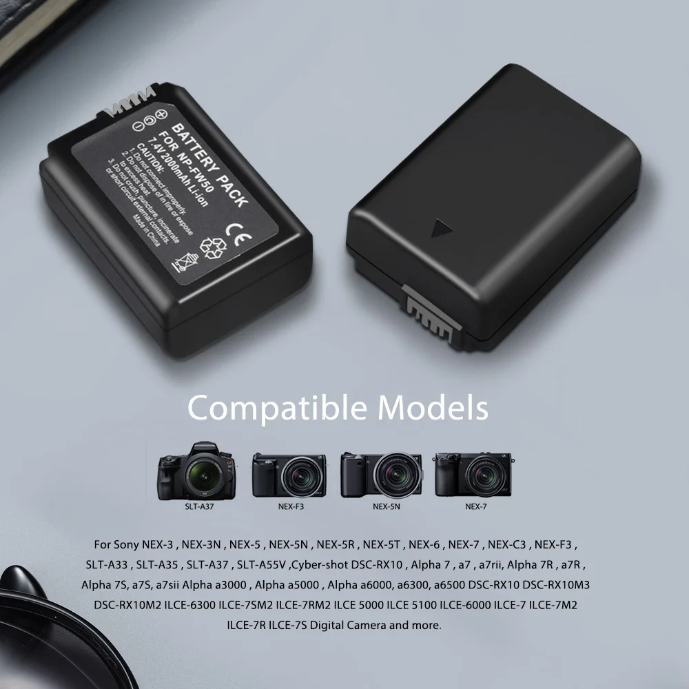 PALO 2 шт. 2000 мАч NP-FW50 NP FW50 батарея для камеры+ ЖК USB двойное зарядное устройство для sony Alpha a6500 a6300 a6000 a5000 a3000 NEX-3 a7R