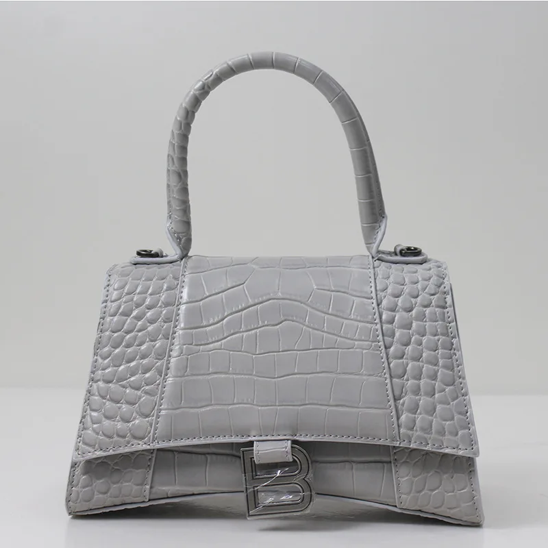 Alligator gray Модная Роскошная стильная сумка с песочными часами, женская сумка, женская наплечная сумка, кожа под крокодила, яловая кожа, спилок, Брендовое качество - Цвет: Alligator gray