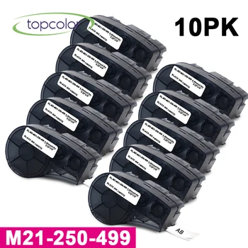 

Topcolor 10PK M21-250-499 Nylon Label Tape Compatible Brady BMP21 PLUS BMP IDPAL Label Printer Black on White 6.35mm M21 250 499