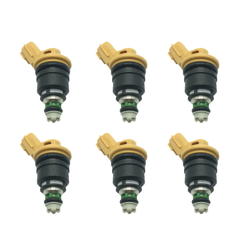 

6Pcs 555cc Car Fuel injector for 16600-RR543 For 300ZX Z32 RB25DET VG30DETT SR20DET KA24 Yellow New