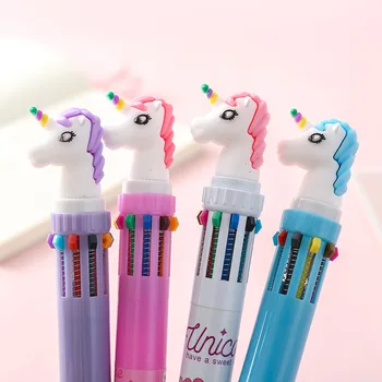 

4pcs/set Unicorn 10 Colors Ballpoint Gel Pen Set for Adult Coloring Books Kawaii School Novelty Writing Stationery Supplies 2020
