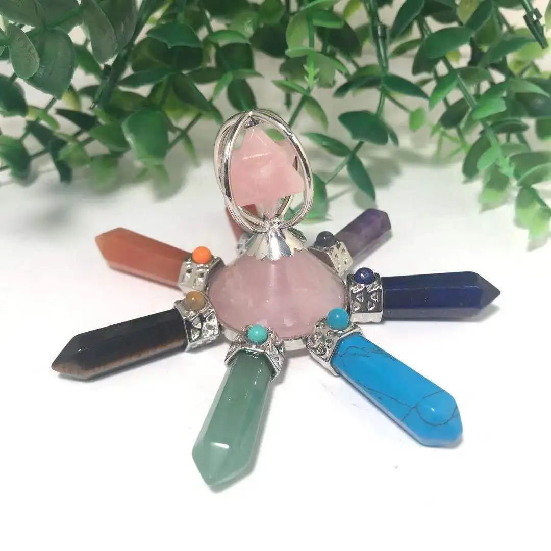 High Quality Natural Energy Amplifier Shape Hand Carved Crystal Palm Stones For Present Or Collection ZJJ