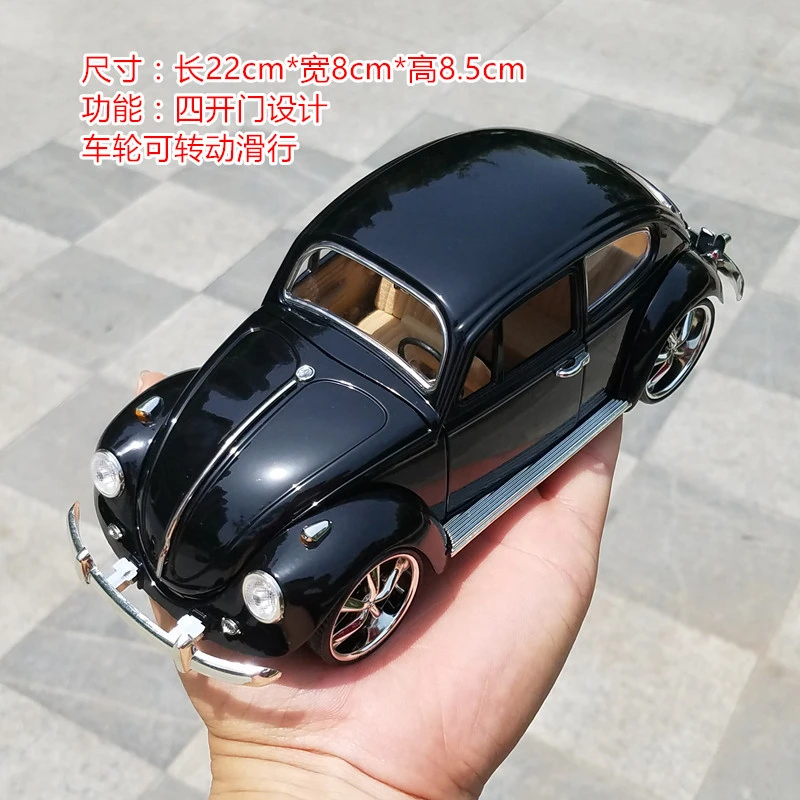 1:18 винтажная модель автомобиля из сплава Volkswagen Beetle Золотая черепаха модель автомобиля четыре двери открытая коллекция подарков руль передний