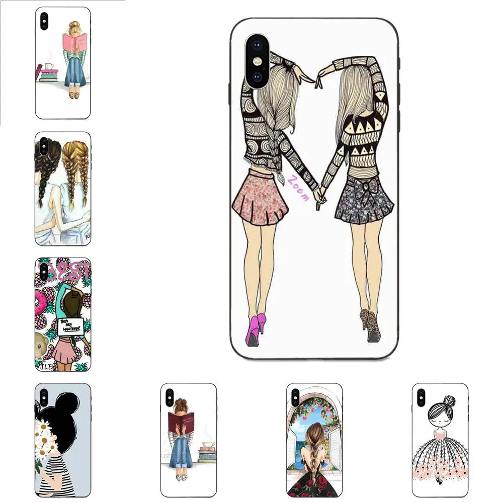 

Soft TPU Phone Cases For Apple iPhone 4 4S 5 5S SE 6 6S 7 8 Plus X XS Max XR Princess My Love Pair Best Friends Emoji