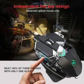 

USB Gaming Mouse 6400DPI 9 Key Programmable Macro Definition Colorful LED Ergonomic Wired Mice