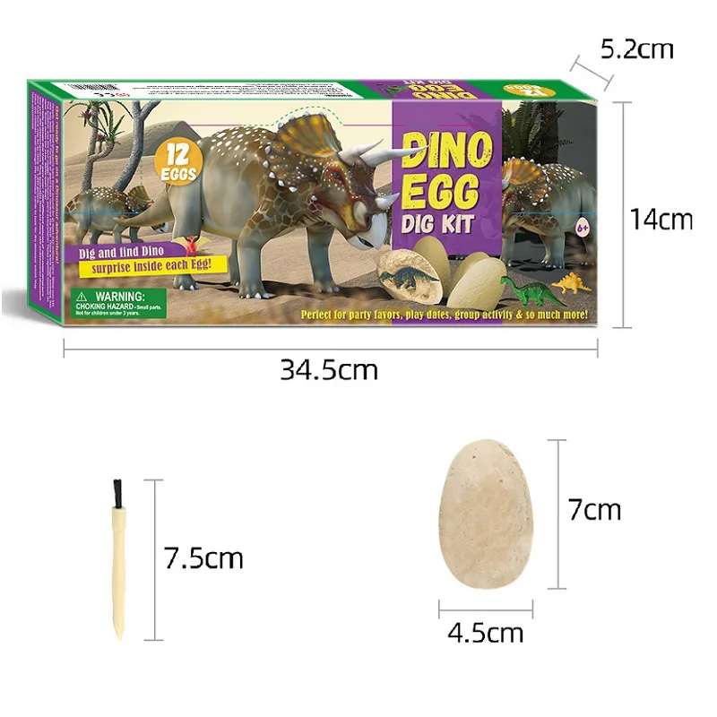 Brinquedo de dinossauro sintonizado com ovo de dinossauro, kit de  brinquedos diy para quebrar ovos de arqueologia - AliExpress