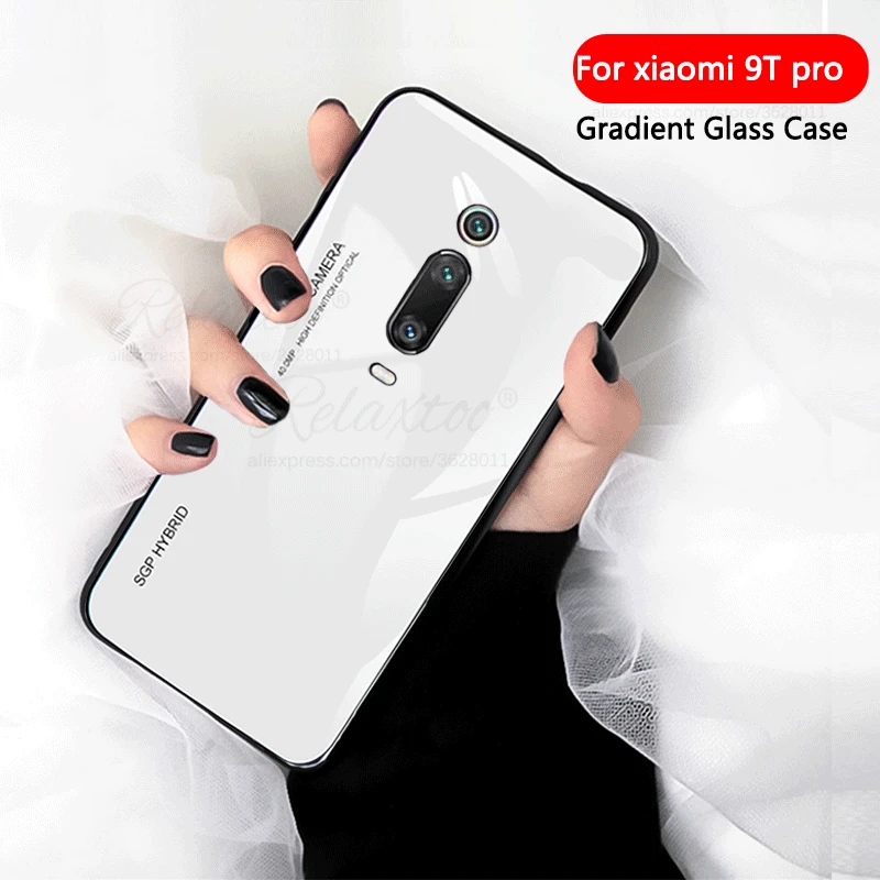 Чехол для телефона с градиентом xiaomi mi 9 t pro силиконовый чехол закаленным стеклом