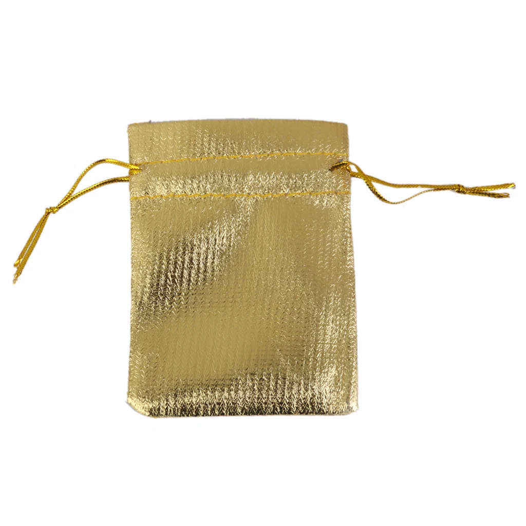 40 Pieces Organza Drawstring Pouch Gift Bag Wedding Jewelry Pouch Gold silver color Wholesale Retailer Supply