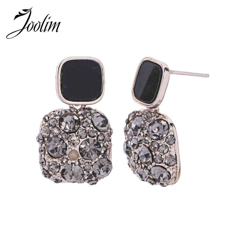 

JOOLIM Luxury Gray Glass Square Drop Earring Dangle Earring