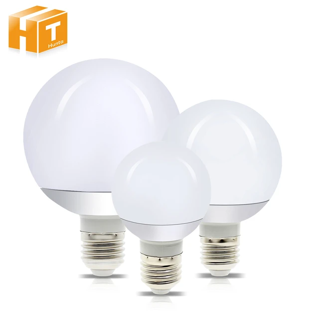 Ampoule Led Ac85-265v E27 G60 5w G80 9w G95 12w G125 18w Led Grande Bulle  Blanche Pour L'éclairage Décoratif. - Led Ampoules Et Tubes - AliExpress